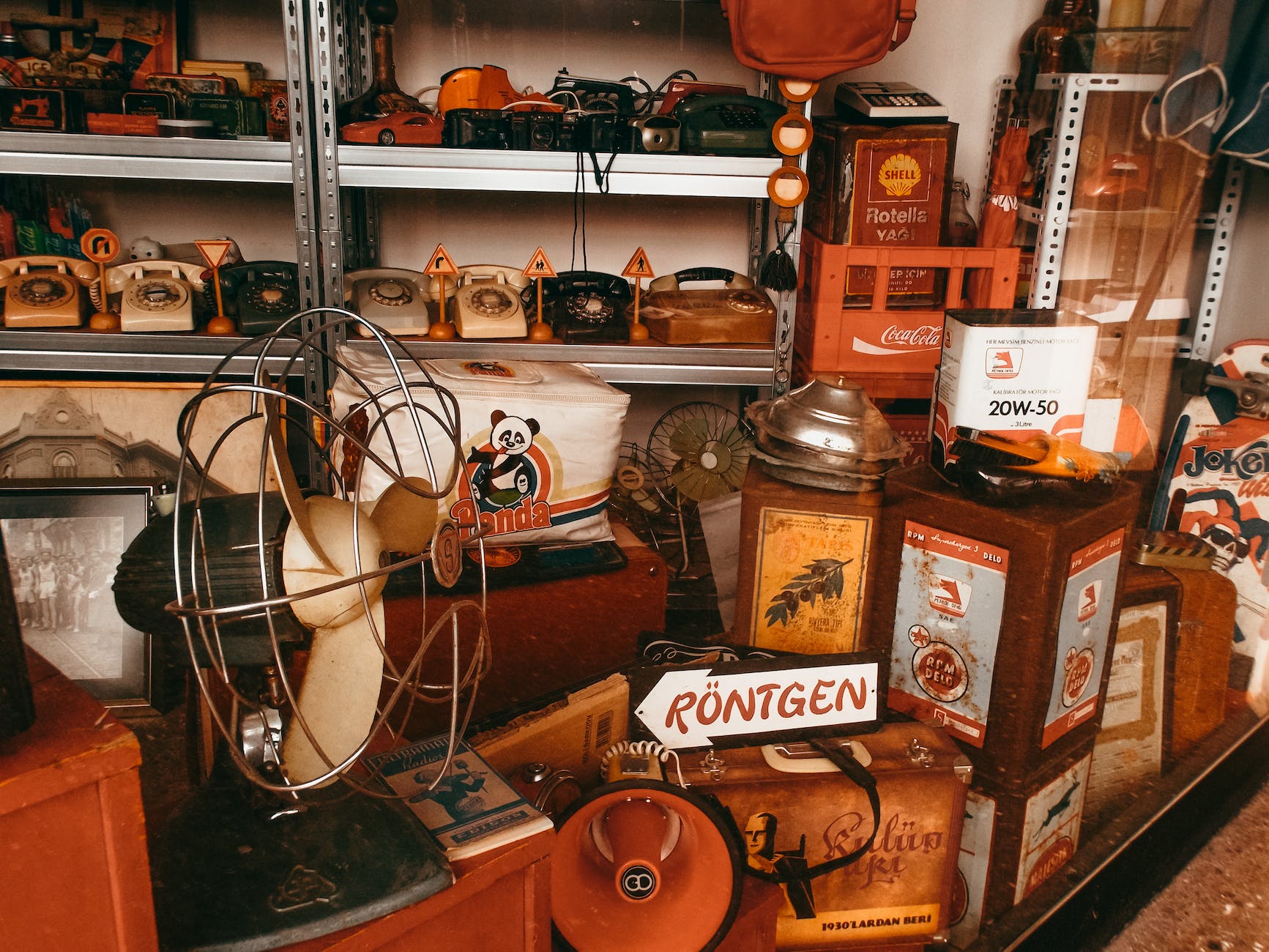 various vintage products in stock shop