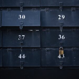 metal locker with numbers
