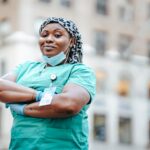 woman in medical frontliner uniform