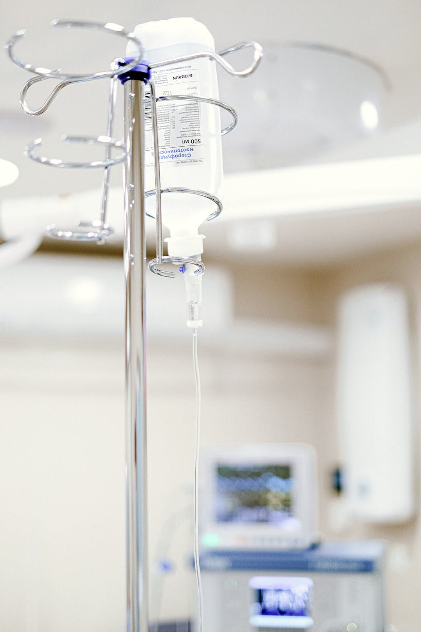 a dextrose solution on iv pole